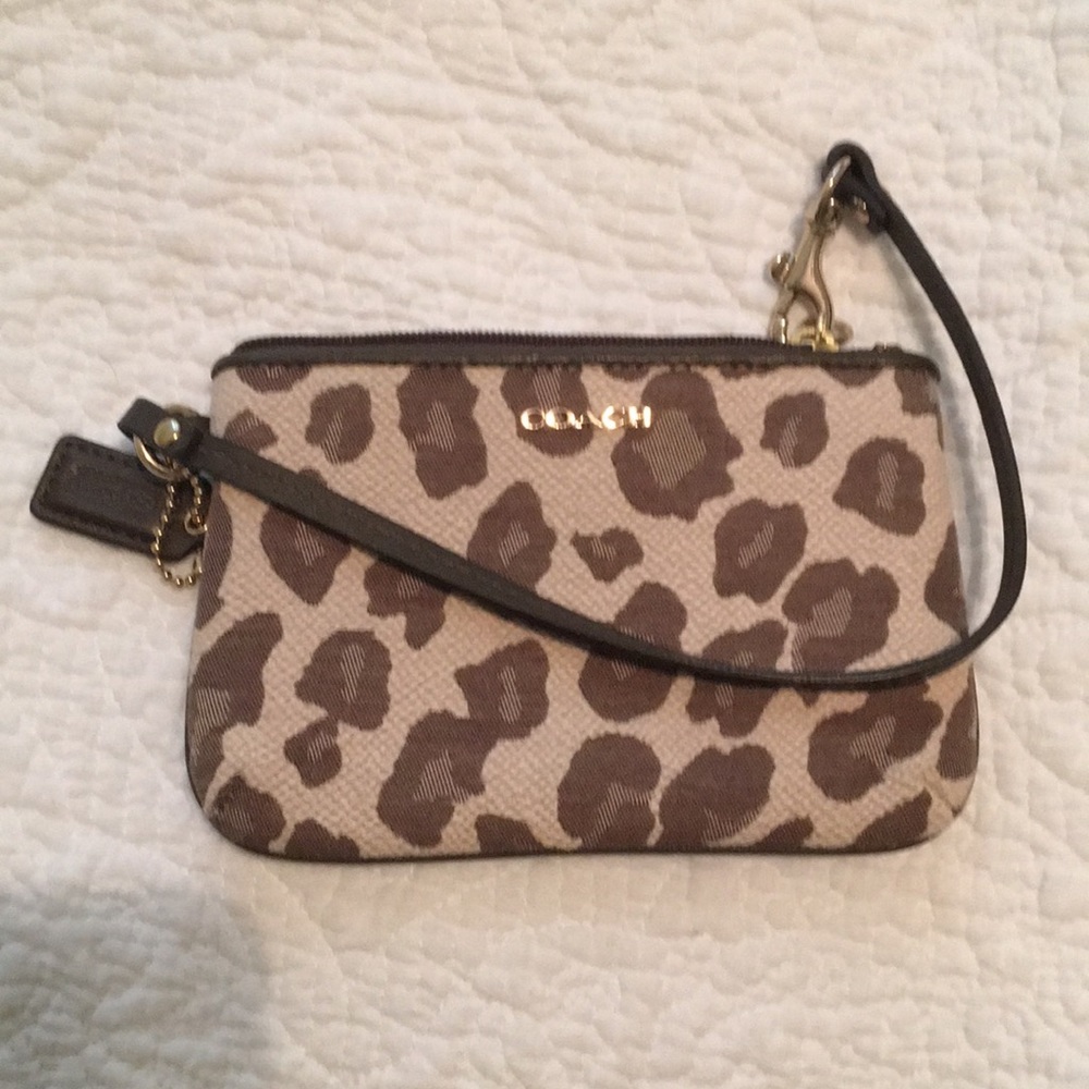 Animal print coach wristlet